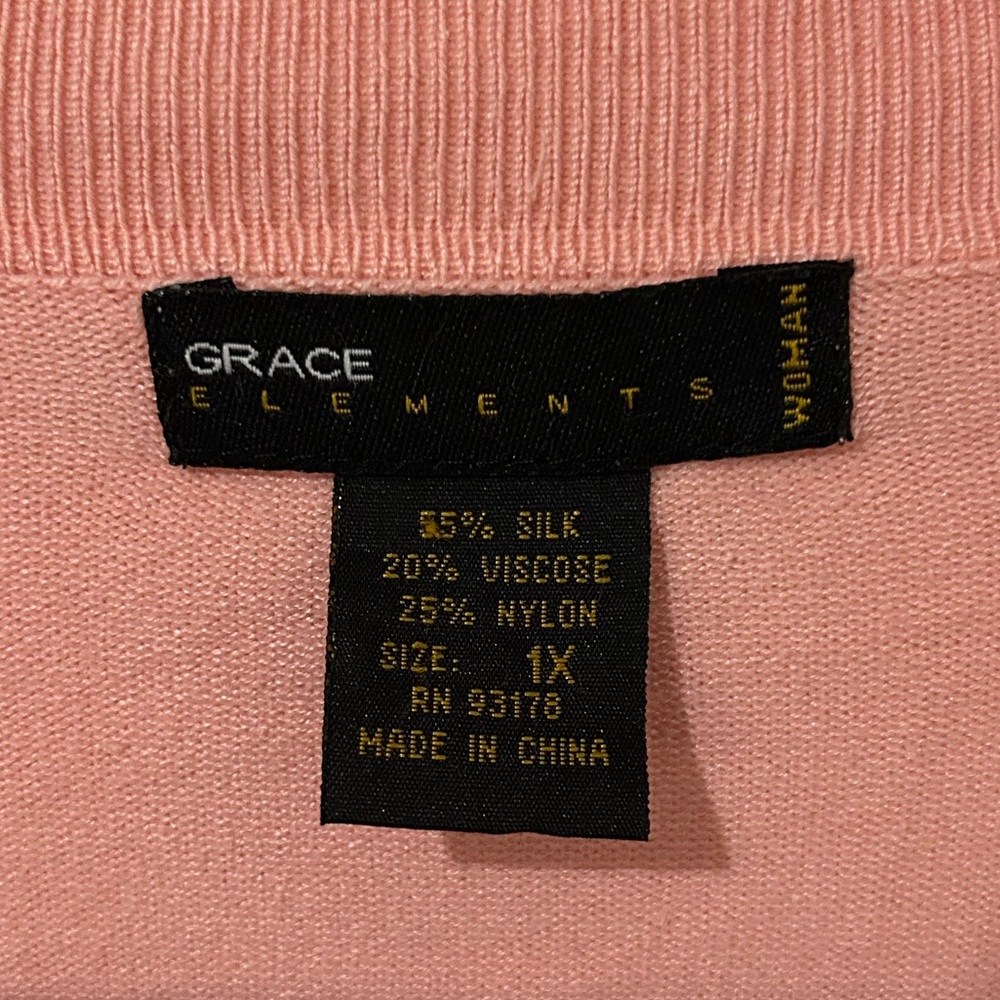 Grace Elements Silk Blush Open-Front Cardigan for… - image 4